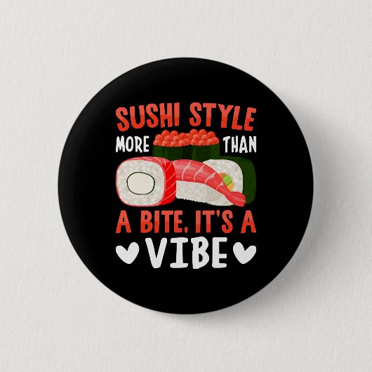 Sushi Stijl Meer Dan Een Beetje Ronde Button 5,7 Cm (Voorkant)