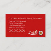 Sushi store, Sushi business, Sushi delivery Visitekaartje (Achterkant)