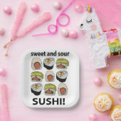Sushi Sweet en Sour Sushi Party Papieren Bordje (Feest)