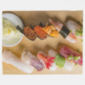 Sushi Symphony – Cozy Fleece Blanket Deken (Voorkant (Horizontaal))