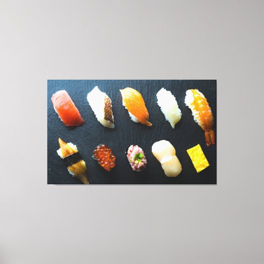 Sushi Symphony on Slate - Canvas Art Afdruk (Voorkant)