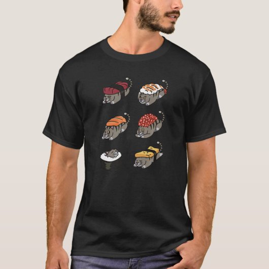 Sushi Tabby Cat Pet T-shirt (Voorkant)