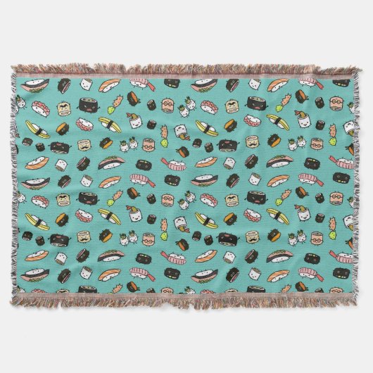 Sushi-tekens Patroon Kawaii Sushi-tekens Deken (Voorkant)