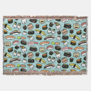 Sushi-tekens Patroon Kawaii Sushi-tekens Deken