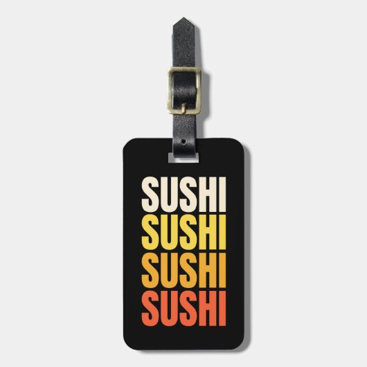 Sushi tekst ontwerp bagagelabel (Voorkant verticaal)