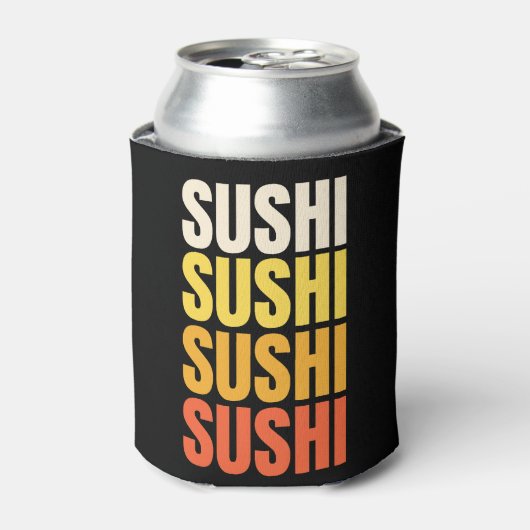 Sushi tekst ontwerp blikjeskoeler (Blikje Voorkant)
