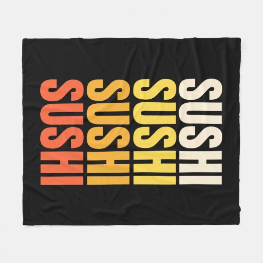 Sushi tekst ontwerp fleece deken (Voorkant (Horizontaal))