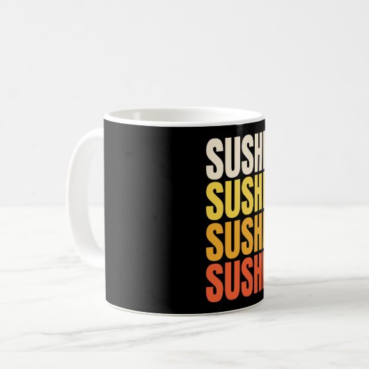 Sushi tekst ontwerp koffiemok (Voorkant links)
