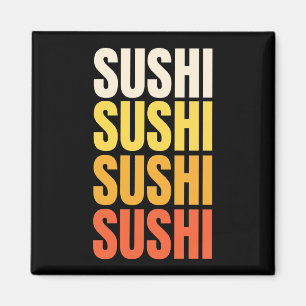 Sushi tekst ontwerp magneet