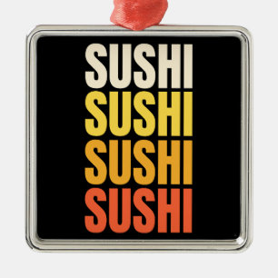 Sushi tekst ontwerp metalen ornament