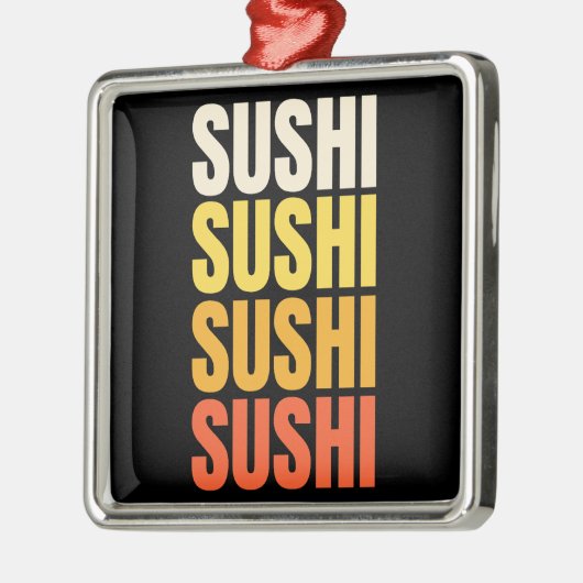 Sushi tekst ontwerp metalen ornament (Links)