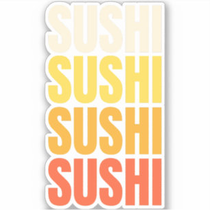 Sushi tekst ontwerp sticker