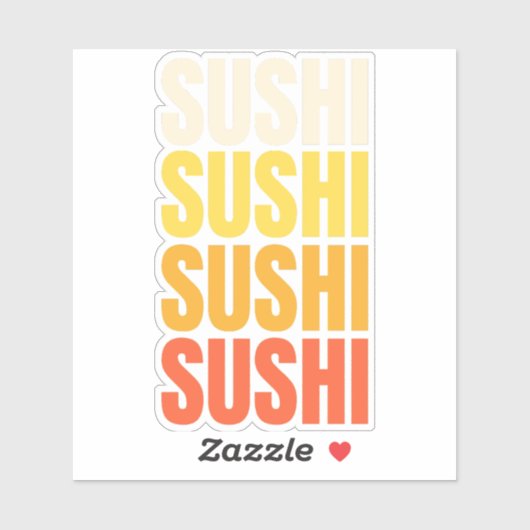Sushi tekst ontwerp sticker (Vel)