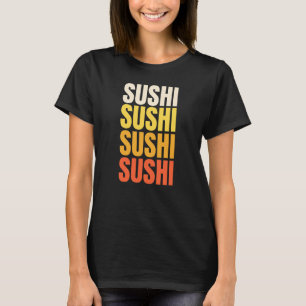 Sushi tekst ontwerp t-shirt