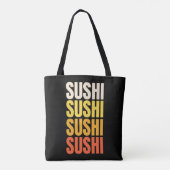 Sushi tekst ontwerp tote bag (Achterkant)