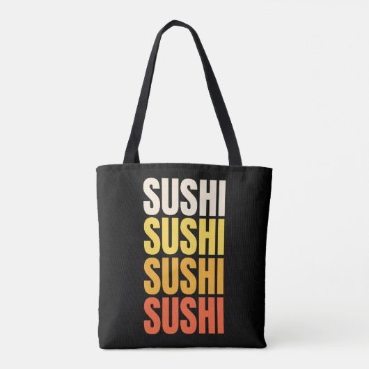 Sushi tekst ontwerp tote bag (Achterkant)