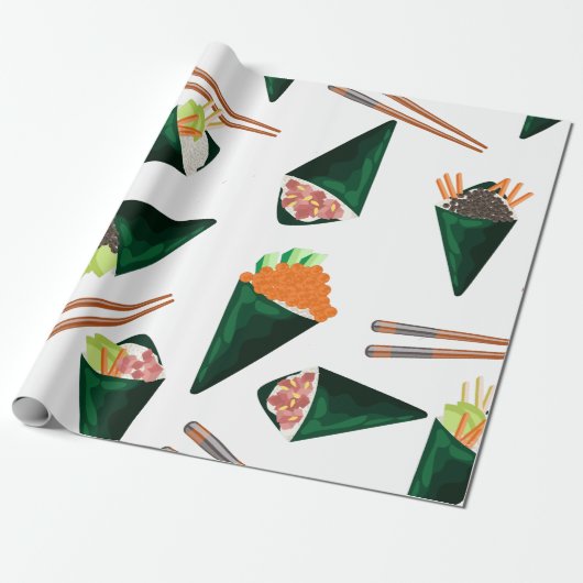 sushi temaki cadeaupapier (Uitgerold)