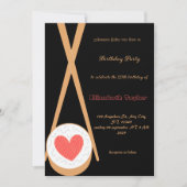 Sushi thema verjaardagsfeestje uitnodiging (Voorkant)