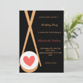 Sushi thema verjaardagsfeestje uitnodiging (Staand voorkant)