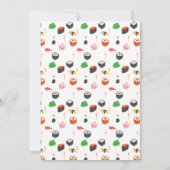 Sushi thema verjaardagsfeestje uitnodiging (Achterkant)