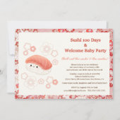 Sushi-Themed 100 Days Baby Celebration Invitation Kaart (Voorkant)