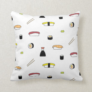 Sushi ThMED Pattern   Illustratie: Sushi Set White Kussen