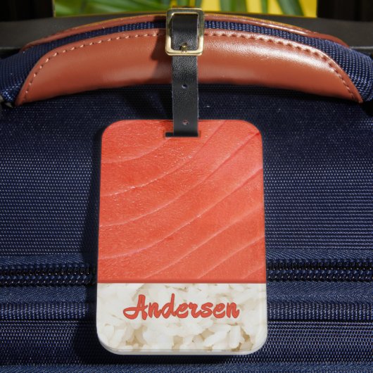 Sushi Tijd- Gepersonaliseerde Tonijn Bagagelabel (Voorkant Insitu 2)
