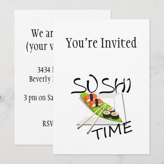 Sushi Time Kaart (Voorkant / Achterkant)
