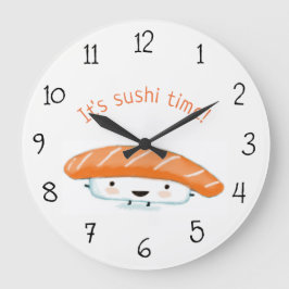 Sushi Time Kawaii Sushi Aangepaste tekst Grote Klok