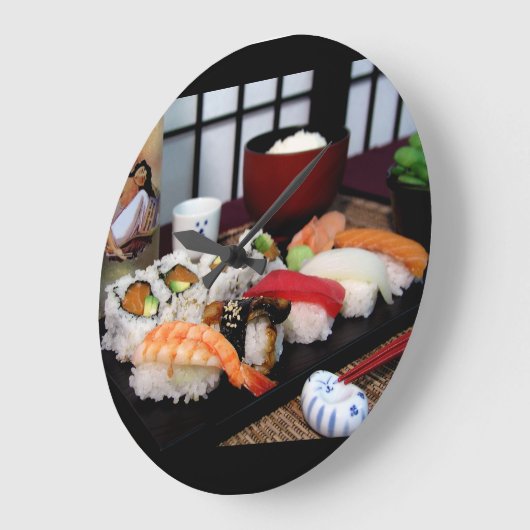 Sushi Time Round Wall klok (Hoek)