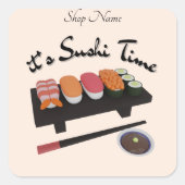 Sushi Time, Sushi Vierkante Sticker (Voorkant)