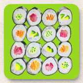 Sushi Time waterverf wasabi Bier Onderzetter (Voorkant)
