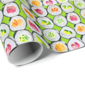 Sushi Time waterverf wasabi Cadeaupapier (Rol Hoek)