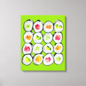 Sushi Time waterverf wasabi Canvas Afdruk (Voorkant)