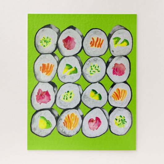 Sushi Time waterverf wasabi Legpuzzel (Verticaal)