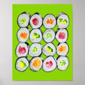 Sushi Time waterverf wasabi Poster (Voorkant)