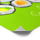 Sushi Time waterverf wasabi Poster (Hoek)