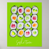 Sushi Time waterverf wasabi Poster (Voorkant)