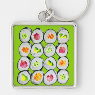 Sushi Time waterverf wasabi Sleutelhanger