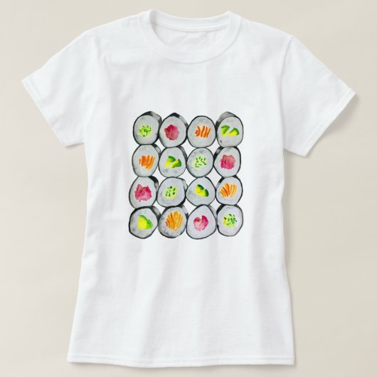 Sushi Time waterverf wasabi T-shirt (Design voorkant)