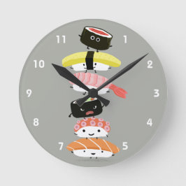 Sushi Toren - Schattige Sushi Vrienden Ronde Klok