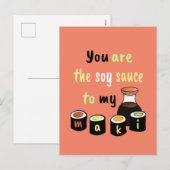 Sushi Valentijn Je bent de Sojasaus van mijn Maki Feestdagenkaart (Voorkant / Achterkant)