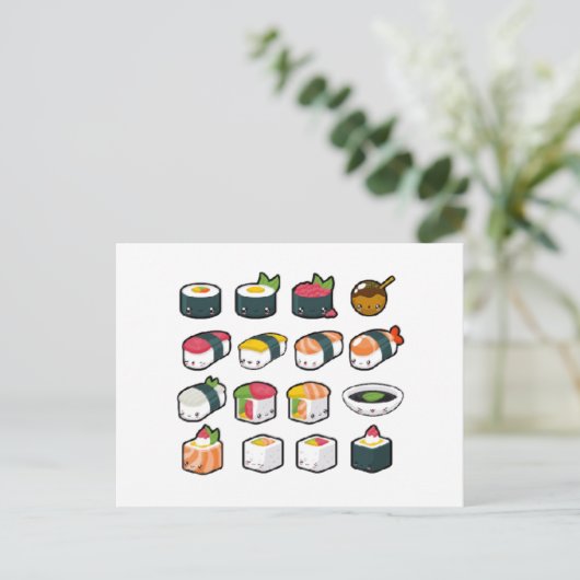 Sushi Variety Briefkaart (Staand voorkant)
