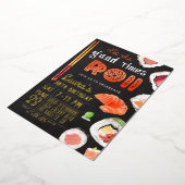 Sushi Verjaardag Folie Uitnodiging (Gedraaid)