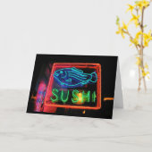 Sushi Verjaardag Kaart - Gepersonaliseerd (Gele Bloem)