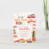 Sushi Verjaardag Uitnodiging, Voedsel thema Verjaa (Voorkant)