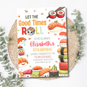 Sushi Verjaardag Uitnodiging, Voedsel thema Verjaa