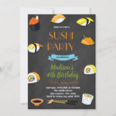 Sushi verjaardagsfeestje uitnodiging (Voorkant)