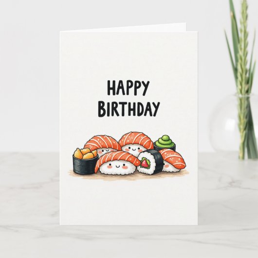 Sushi Verjaardagskaart Zoet Kaart (Voorkant)