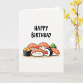 Sushi Verjaardagskaart Zoet Kaart (Gele Bloem)